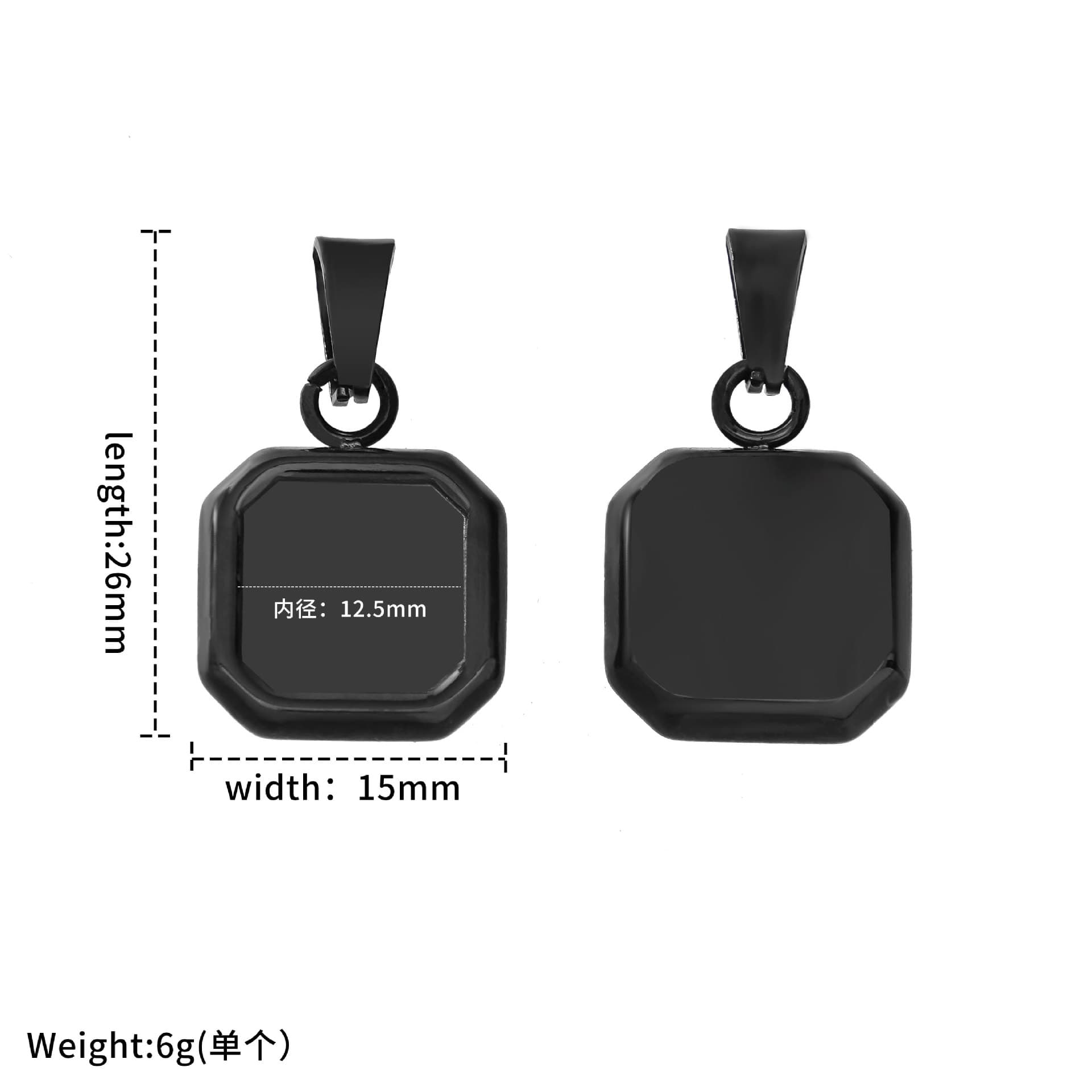(Cross-border trading), geometric square pendant stainless steel, fashionable necklace, accessory, European style, 18 carat 2