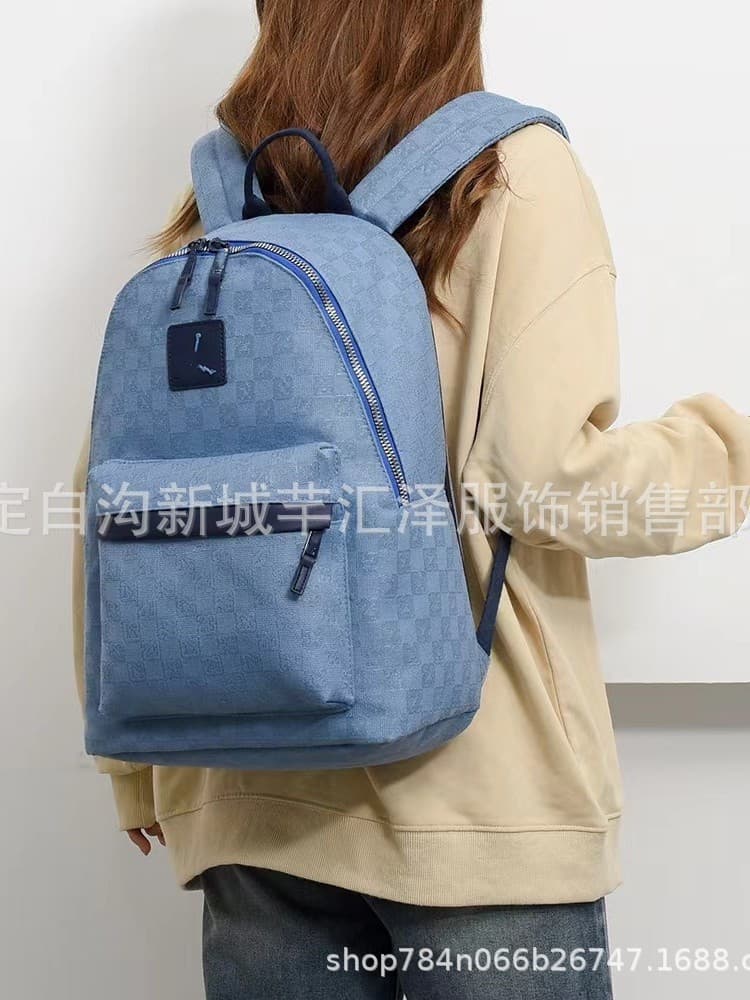 (Cross-border trading), capacious backpack, bag with diamond pattern, decorative stitching 2