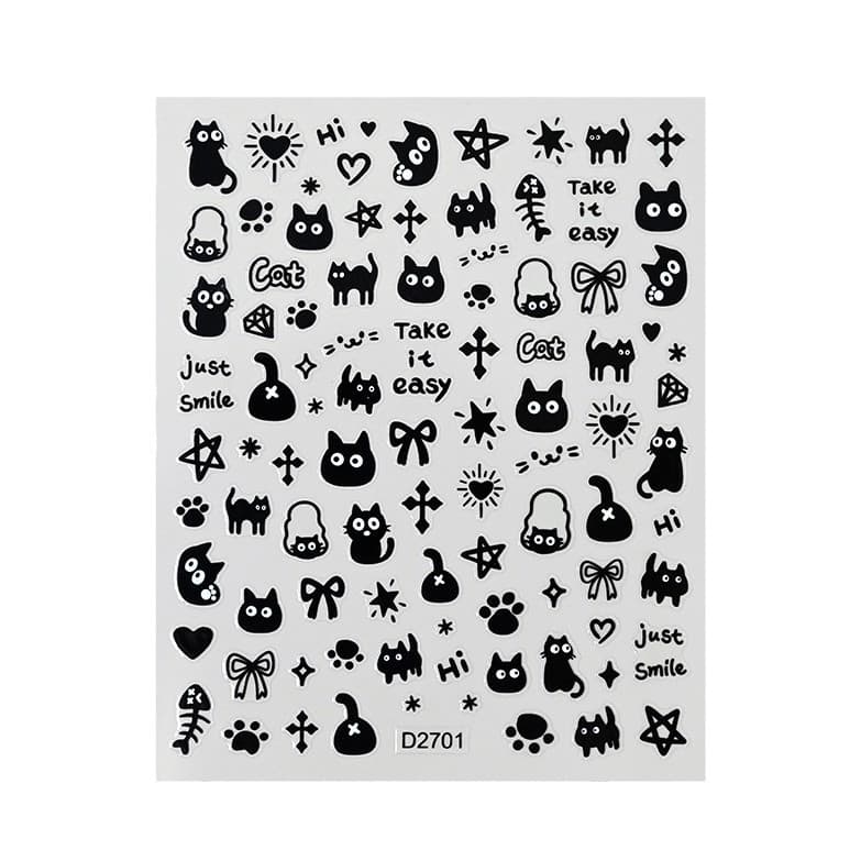 (Cross-border trading), nail stickers, cartoon fake nails, black rabbit for nails, new collection, pet 5
