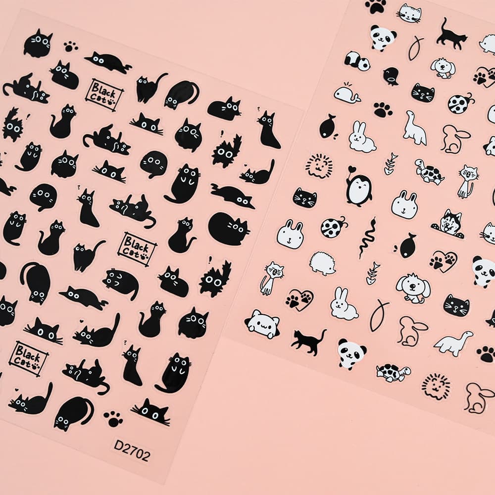 (Cross-border trading), nail stickers, cartoon fake nails, black rabbit for nails, new collection, pet 1