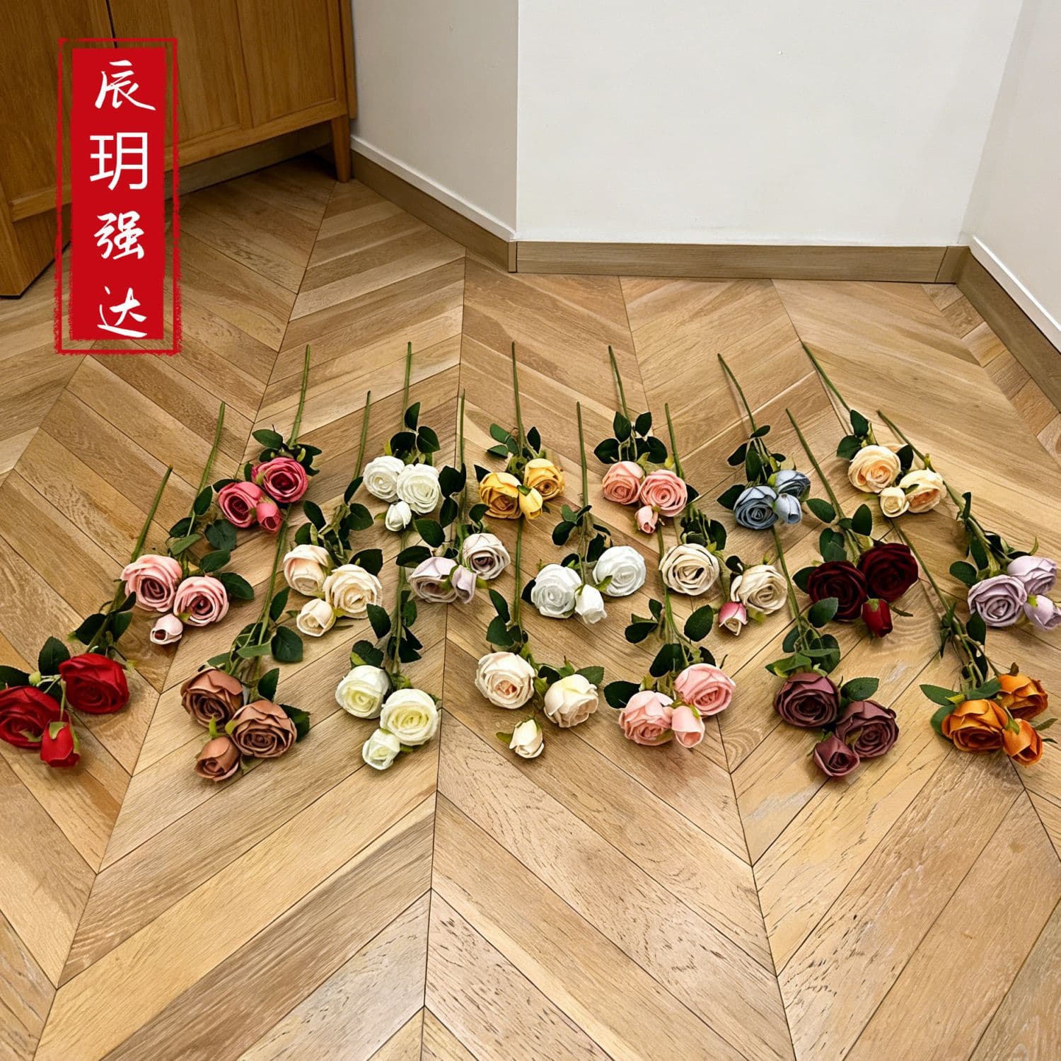 Cross-border export of three-headed princess rose artificial flower branches single artificial flower decoration wedding floral arrangement multi-color roses 4