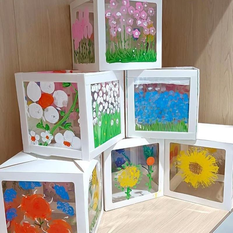 Painted box, art travel materials set for kindergarten, DIY 4