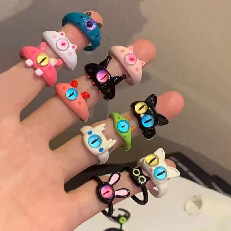 Cute monster, cartoon ring for friend, new collection, for beloved 2