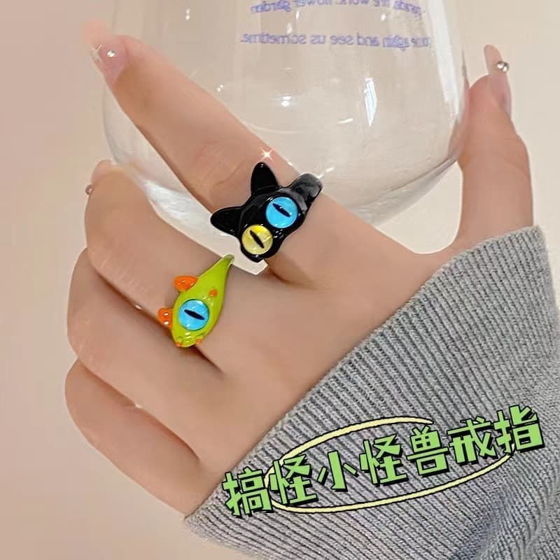 Cute monster, cartoon ring for friend, new collection, for beloved 3