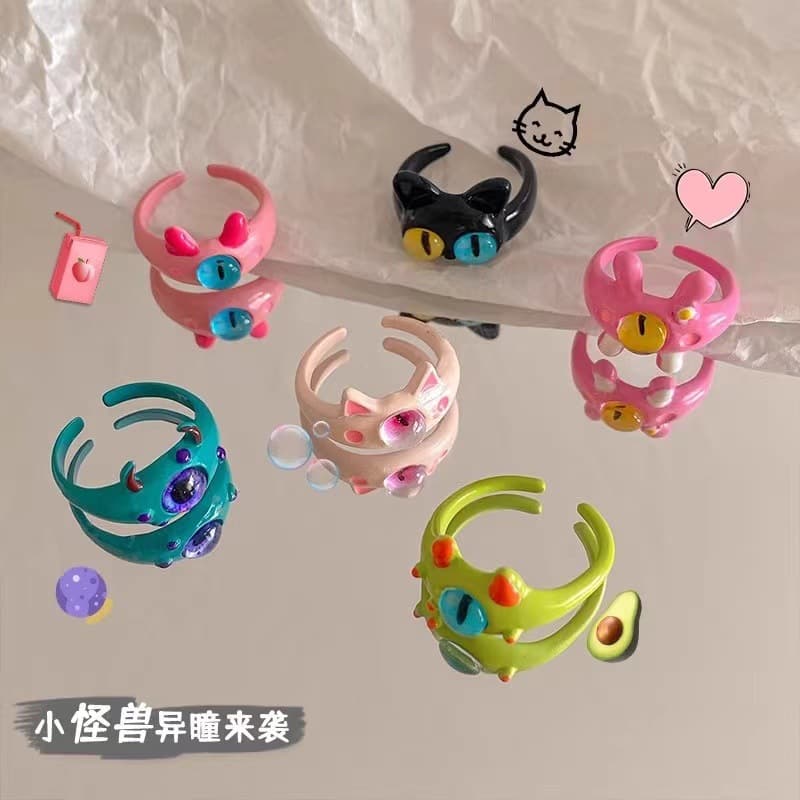 Cute monster, cartoon ring for friend, new collection, for beloved 4