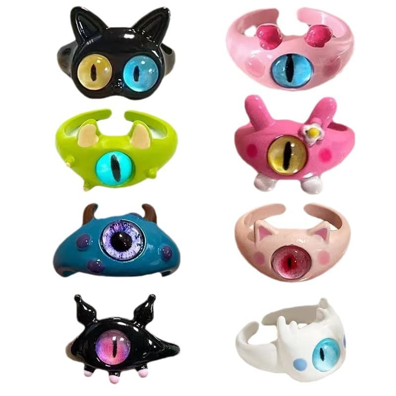 Cute monster, cartoon ring for friend, new collection, for beloved 5
