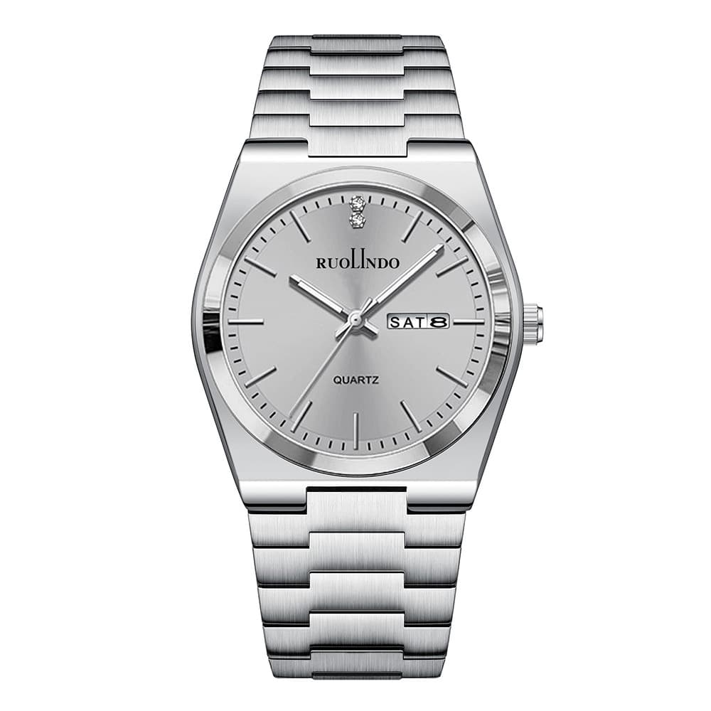 RUOLINDO Men's watch, quartz calendar, swiss watch stainless steel 3