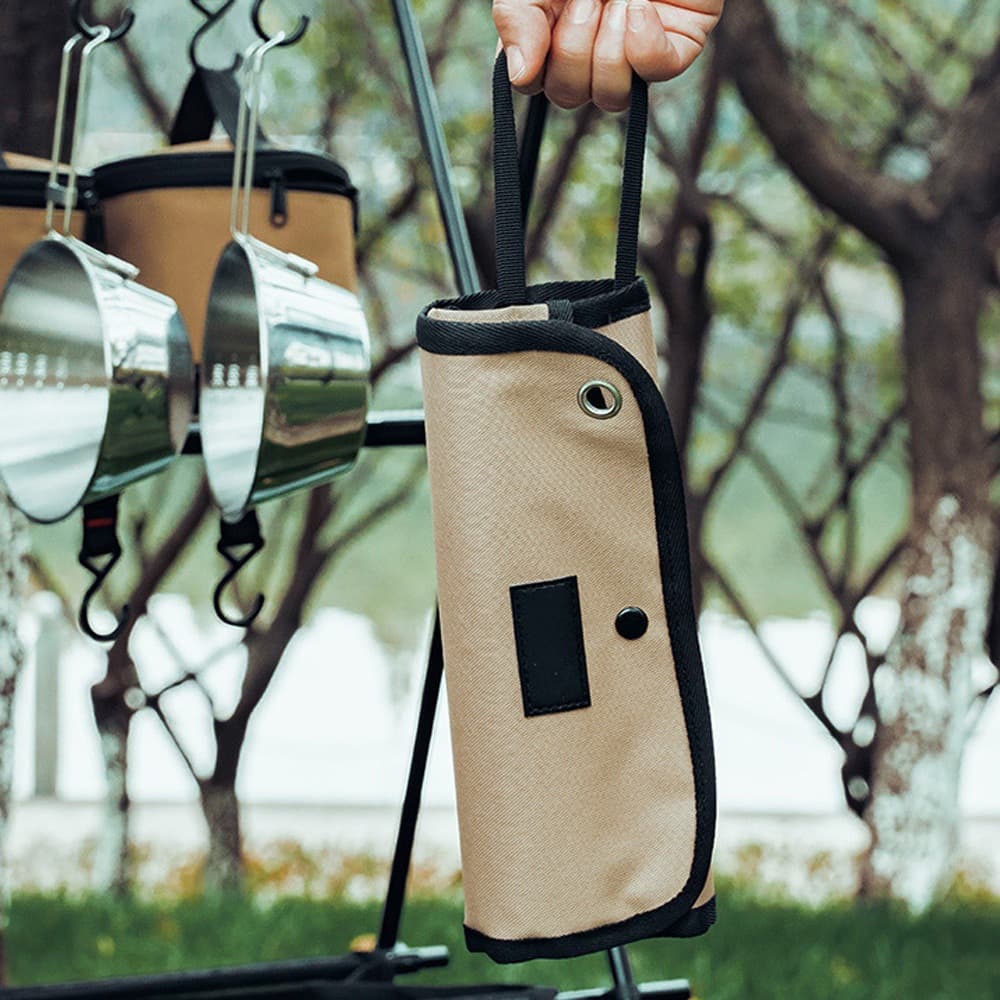 Handheld tableware, organizer bag stainless steel, hanging organiser for traveling, storage bag 3