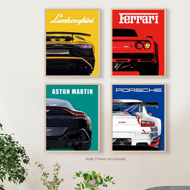 Poster, wall retro racing car for boys, new collection, American style 3