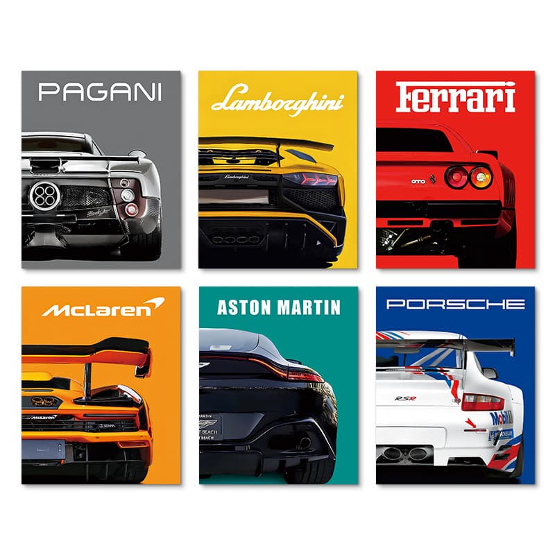 Poster, wall retro racing car for boys, new collection, American style 5