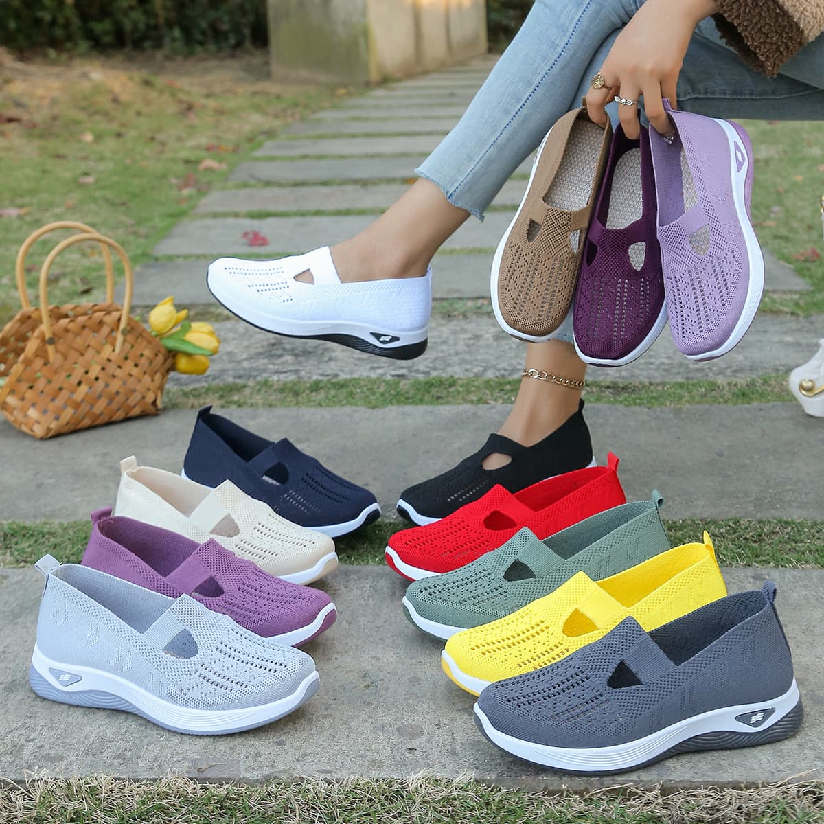 TEMU cross-border women's shoes casual shoes factory soft sole breathable fashion mother shoes sports shoes women's shipping
