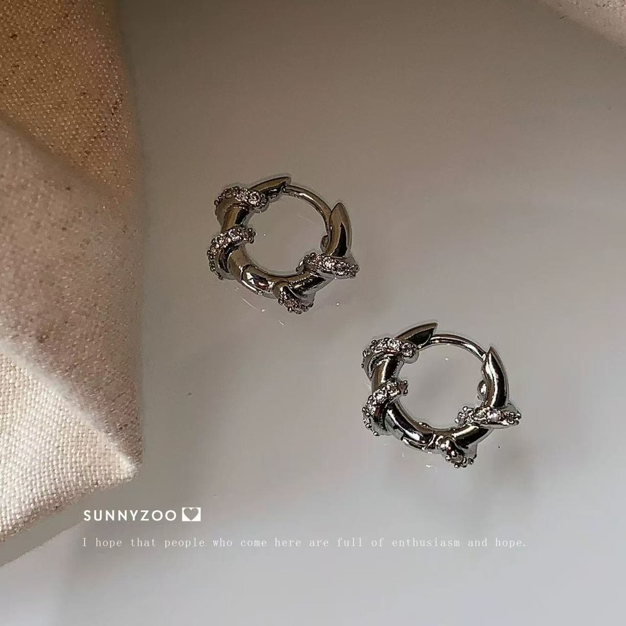Brand sophisticated earrings with zircon, micro incrustation, Japanese and Korean, light luxury style, simple and elegant design 3