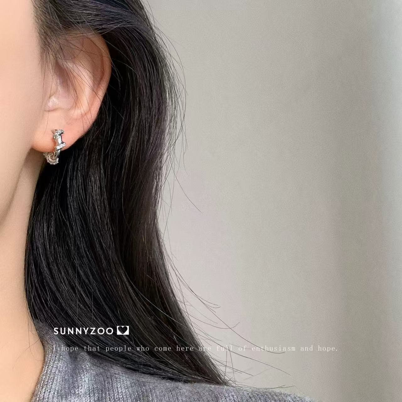 Brand sophisticated earrings with zircon, micro incrustation, Japanese and Korean, light luxury style, simple and elegant design 4