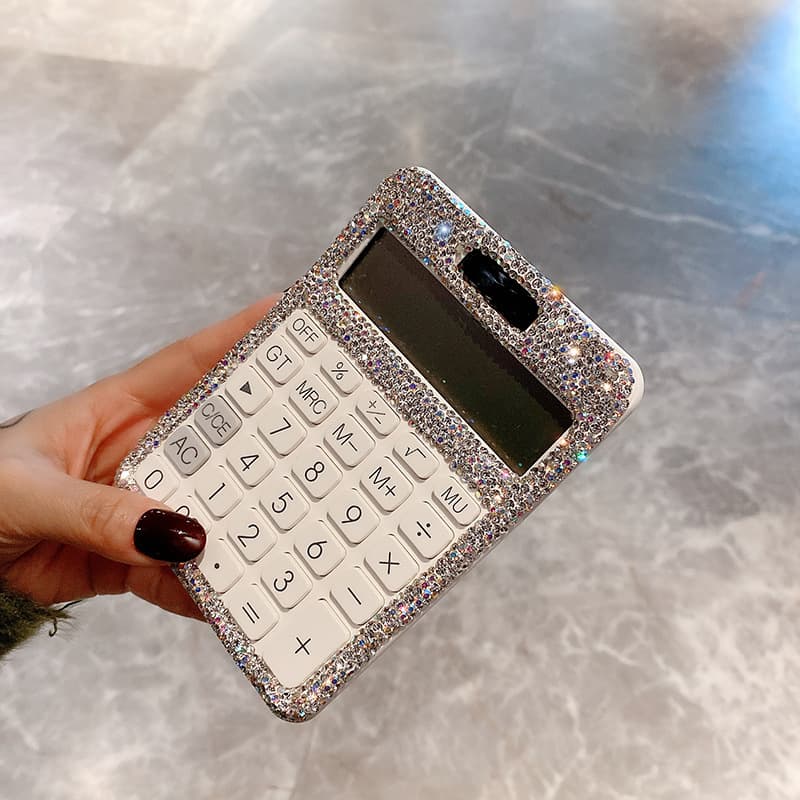 Fashion creative mini small ladies cute calculator desktop diamond diamond crystal small portable computer sticker diamond 2
