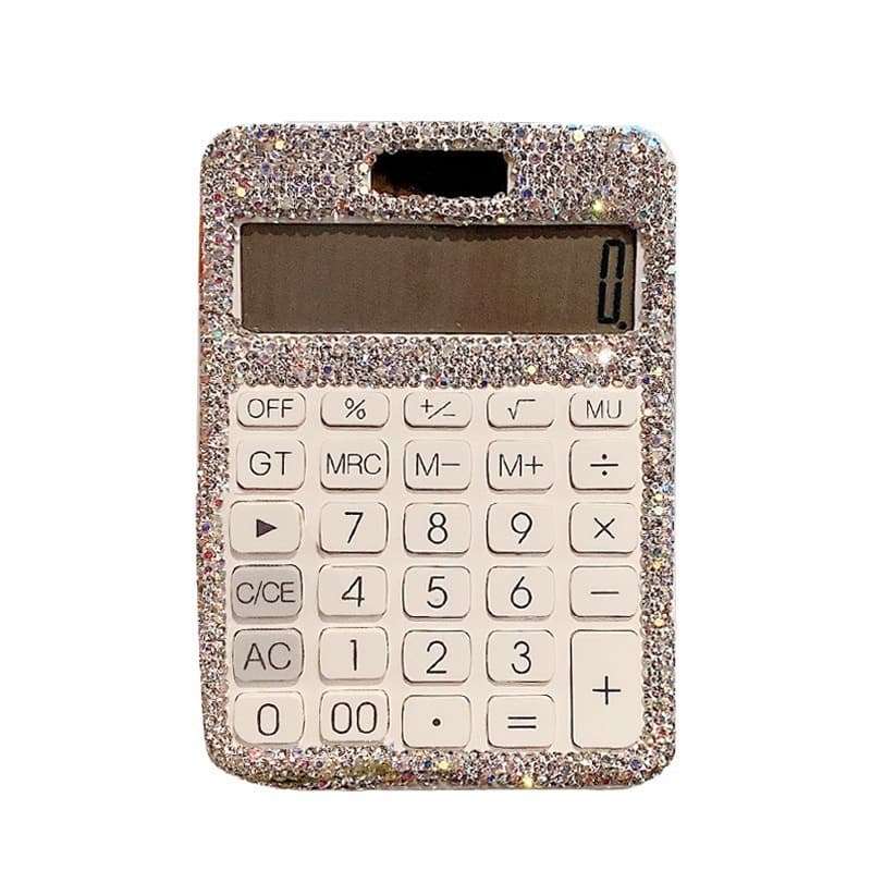 Fashion creative mini small ladies cute calculator desktop diamond diamond crystal small portable computer sticker diamond 5