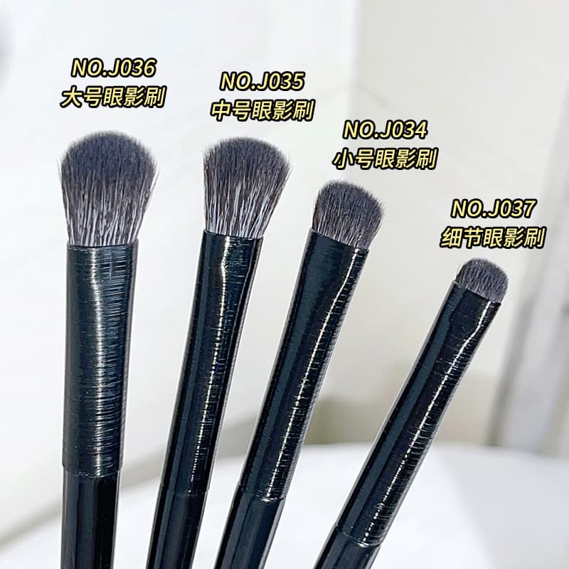 JONBOS wooden handle eye shadow brush, fiber bristle, large details, tapered lying silkworm brush, eye blending brush, makeup brush, eye makeup brush 2