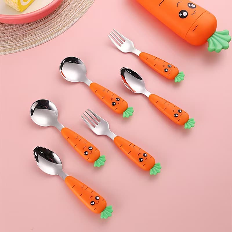 Set, cartoon tableware stainless steel, children's spoon, internet celebrity, stainless steel AISI 304, Birthday gift 3