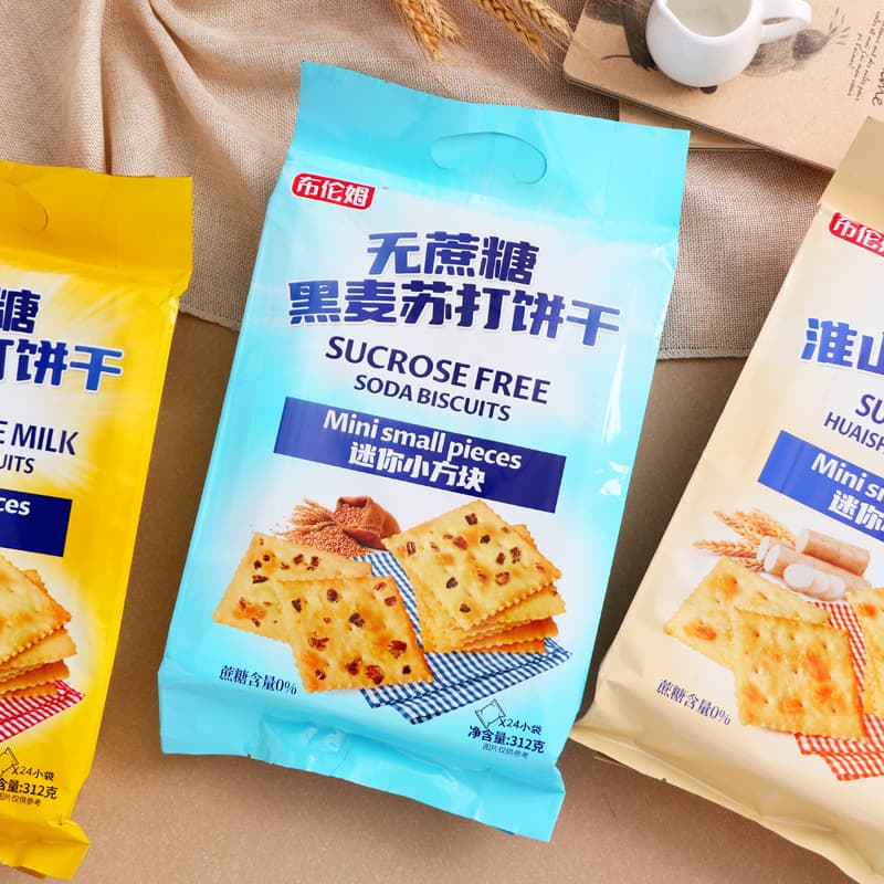 Blum sugar-free milk salt soda biscuits rye soda biscuits individually packaged office craving relief 312g 3
