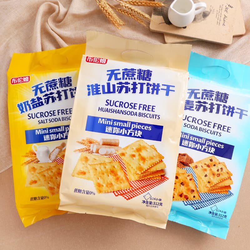 Blum sugar-free milk salt soda biscuits rye soda biscuits individually packaged office craving relief 312g 4