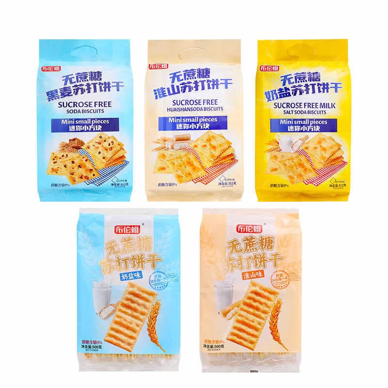 Blum sugar-free milk salt soda biscuits rye soda biscuits individually packaged office craving relief 312g 5