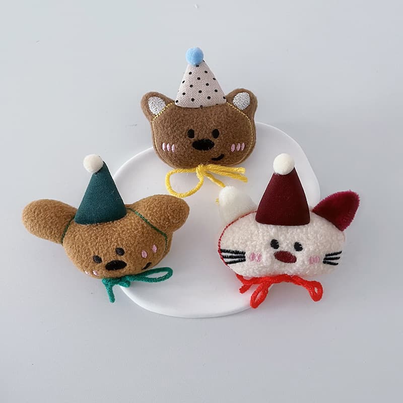 Cute cartoon plush demi-season brooch, hair accessory, doll 4