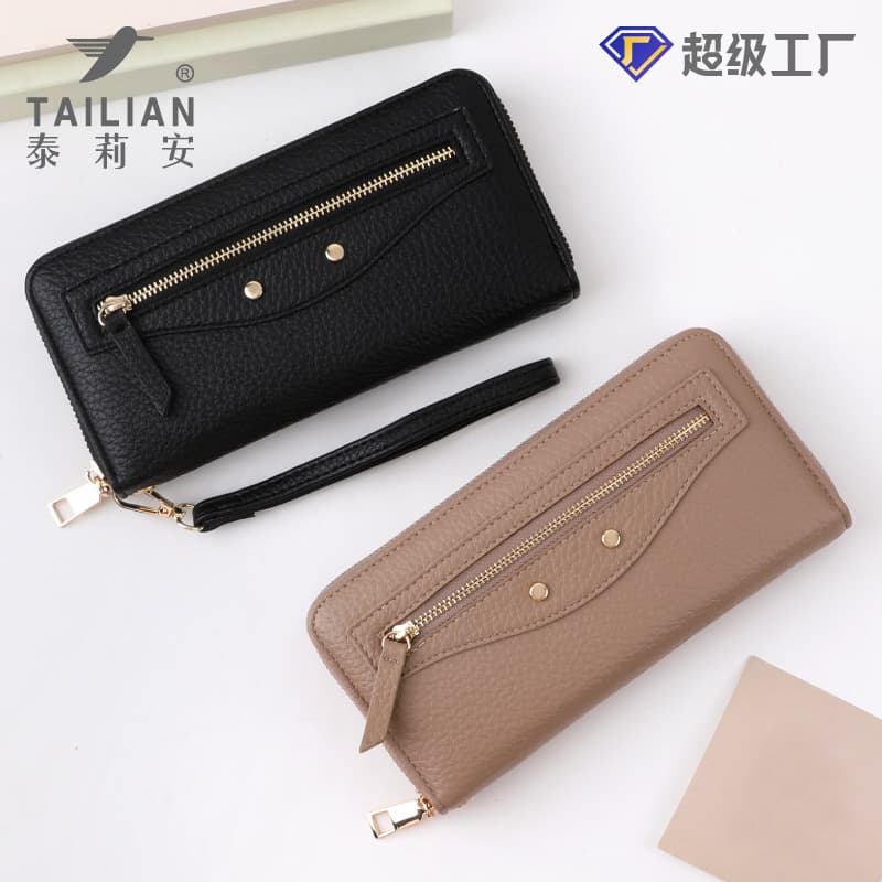 Chain with zipper, long wallet, fashionable shoulder bag, coins 1