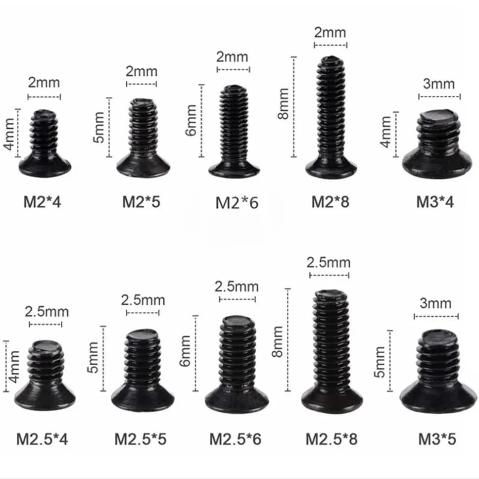 Computer laptop repair screw KM 500PCS box cross countersunk head self-tapping screw set M2M2.5M3 5