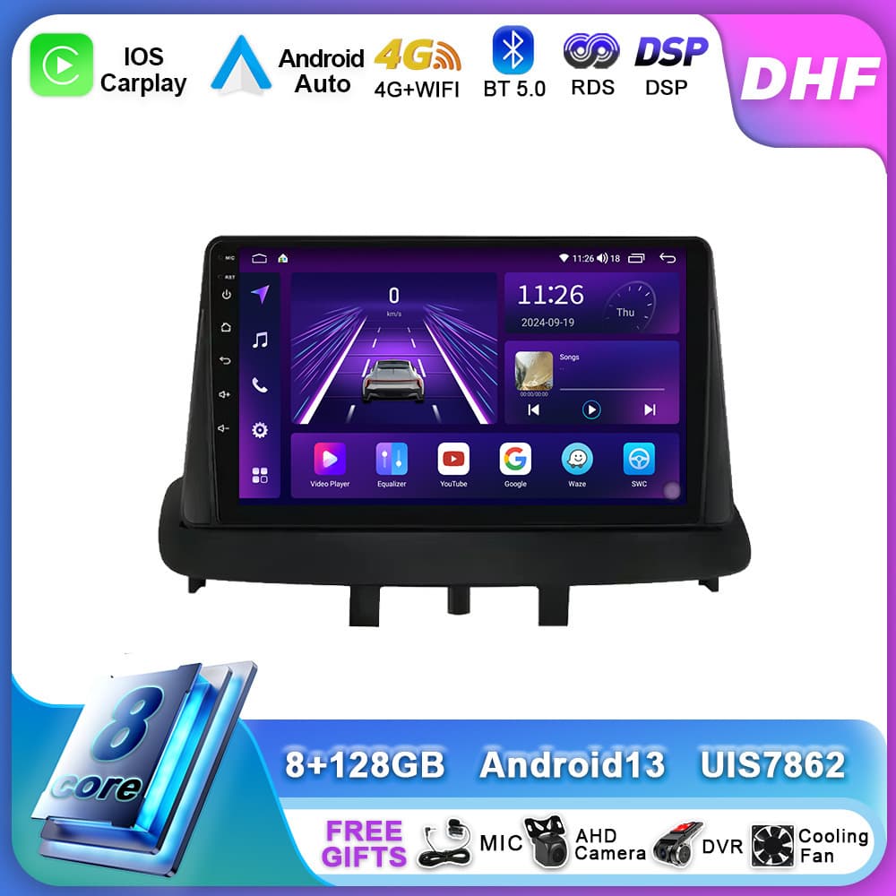 Suitable for 08-14 Renault Megane 3 car Android large-screen navigator GPS Bluetooth navigation all-in-one machine 1