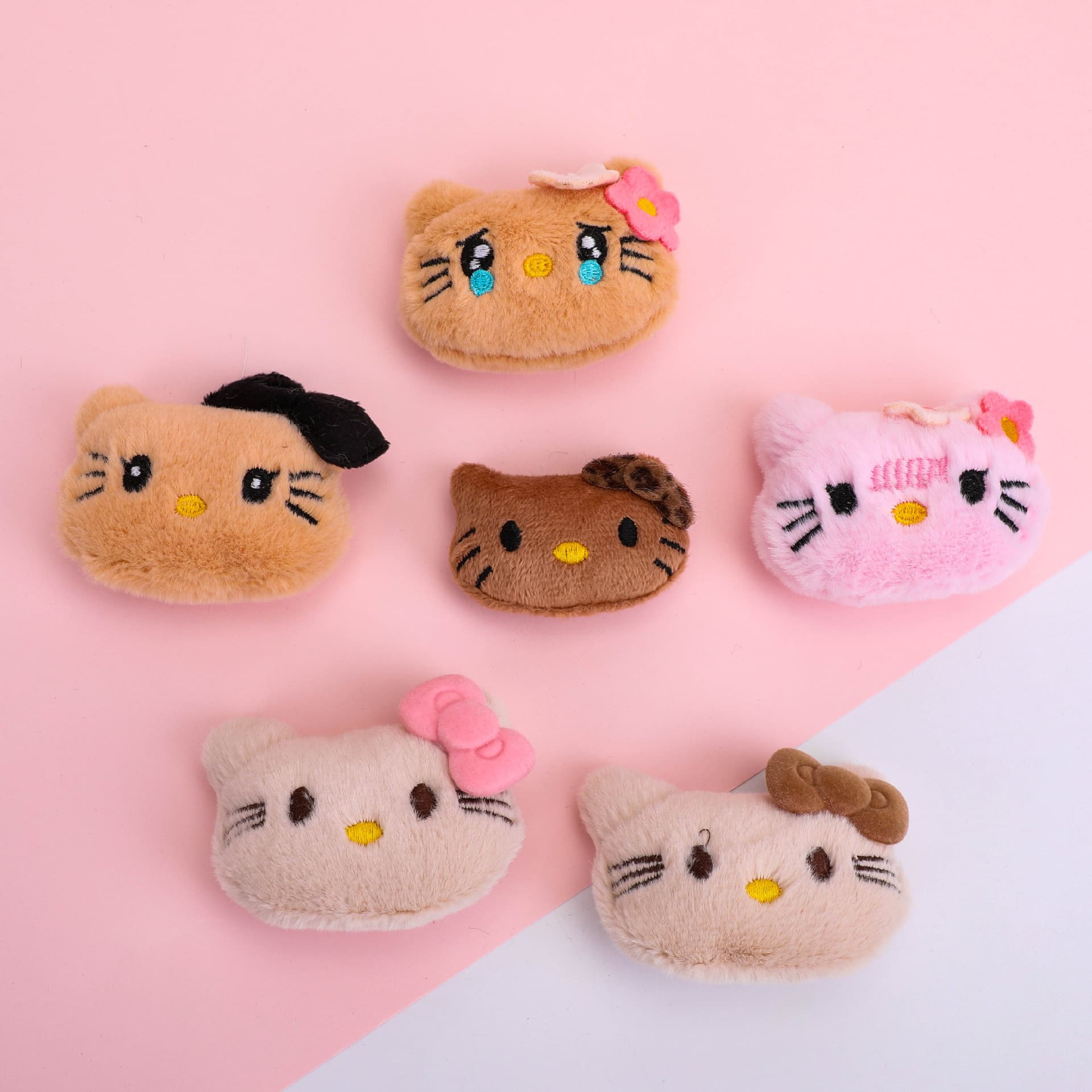 Cartoon plush doll, brooch, scarf, socks, slippers, hat, pijama with accessories, kitten, DIY 4
