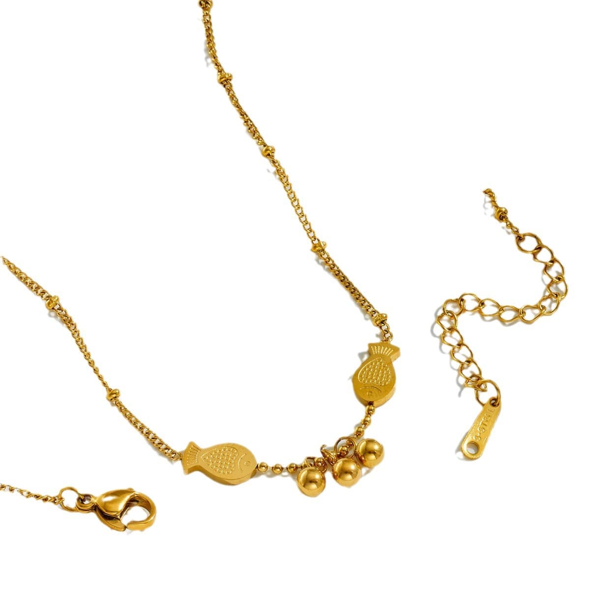 Necklace stainless steel, choker, fashionable pendant, golden accessory, chain for key bag  for bride, high-quality style 5