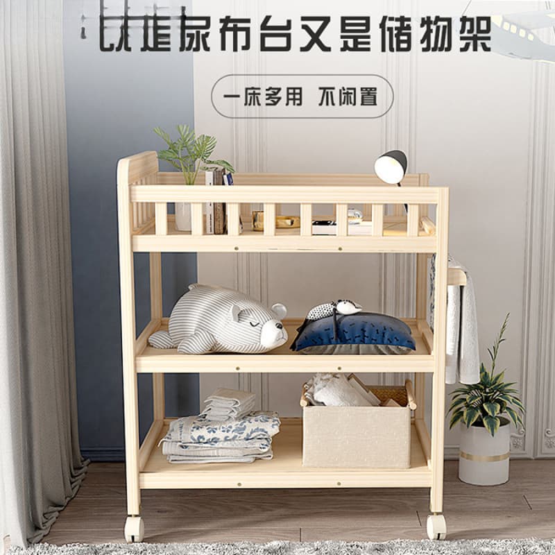 Diaper table from natural wood, universal children's massager 3