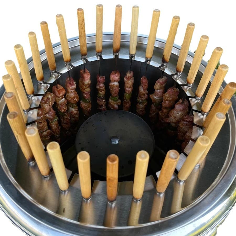 Charcoal barbecue oven frame home indoor tobacco outdoor stainless steel stain stove net red suspension boiled baked meat barrel 5