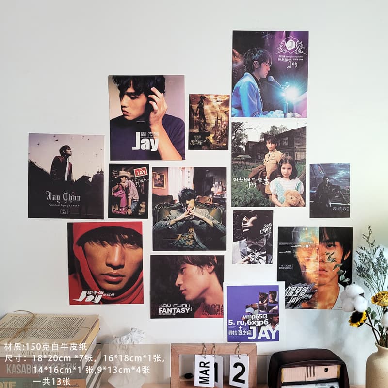 [Jay Chou] Decorative poster card paper movie animation student dormitory desk background wall diy wall sticker 2
