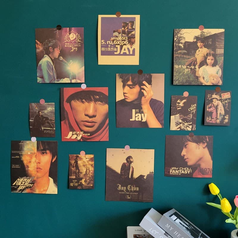 [Jay Chou] Decorative poster card paper movie animation student dormitory desk background wall diy wall sticker 1