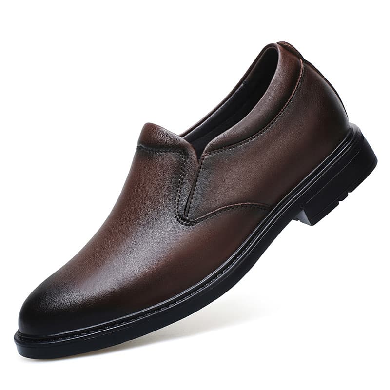 Men's shoes with 8CM inner height increase, business leather shoes, gentlemen's formal casual shoes, spring low-top leather-covered British slip-on thick-soled shoes 1