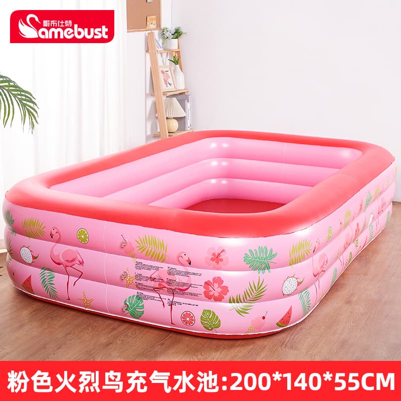Inflatable small travel swimming pool for adults, storage system play in water, dolphin 2