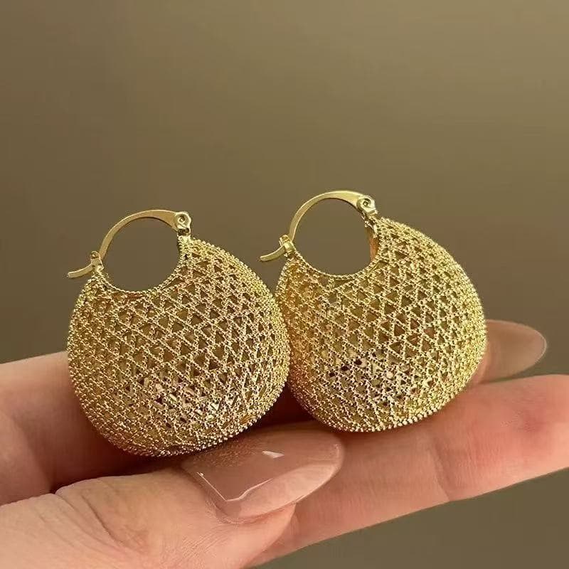 Golden bag, elegant retro universal earrings, Chinese style, light luxury style, high-quality style 4