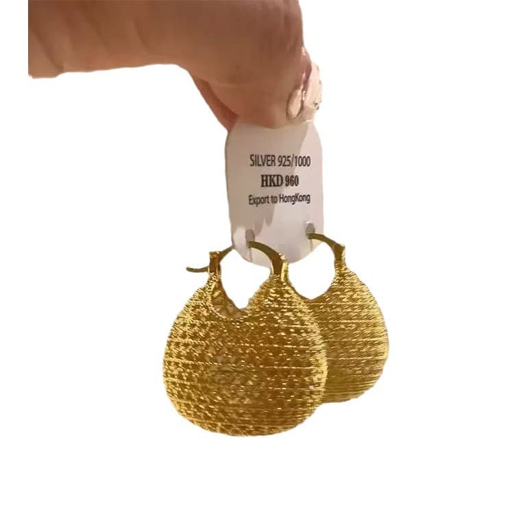 Golden bag, elegant retro universal earrings, Chinese style, light luxury style, high-quality style 5