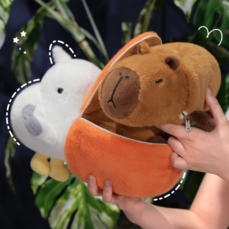 Double-sided funny brown plush doll 2