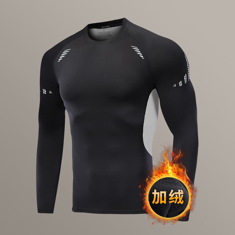 Quick dry demi-season warm basketball long-sleeve, winter base sports suit for gym, tight, for running 2