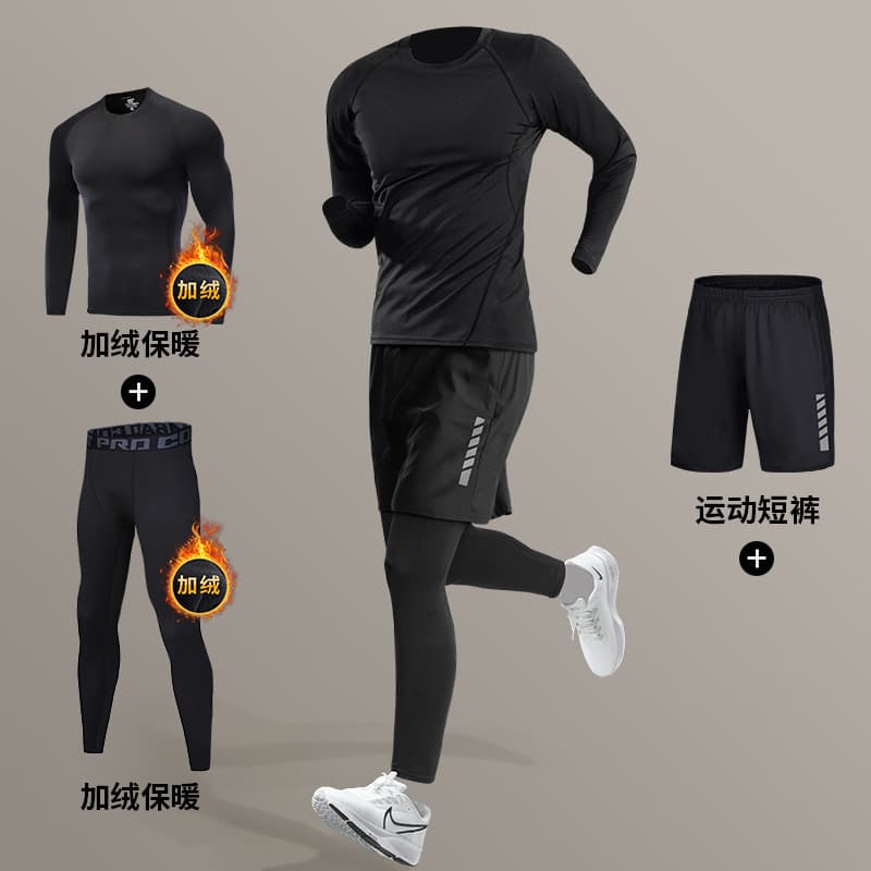 Quick dry demi-season warm basketball long-sleeve, winter base sports suit for gym, tight, for running 3