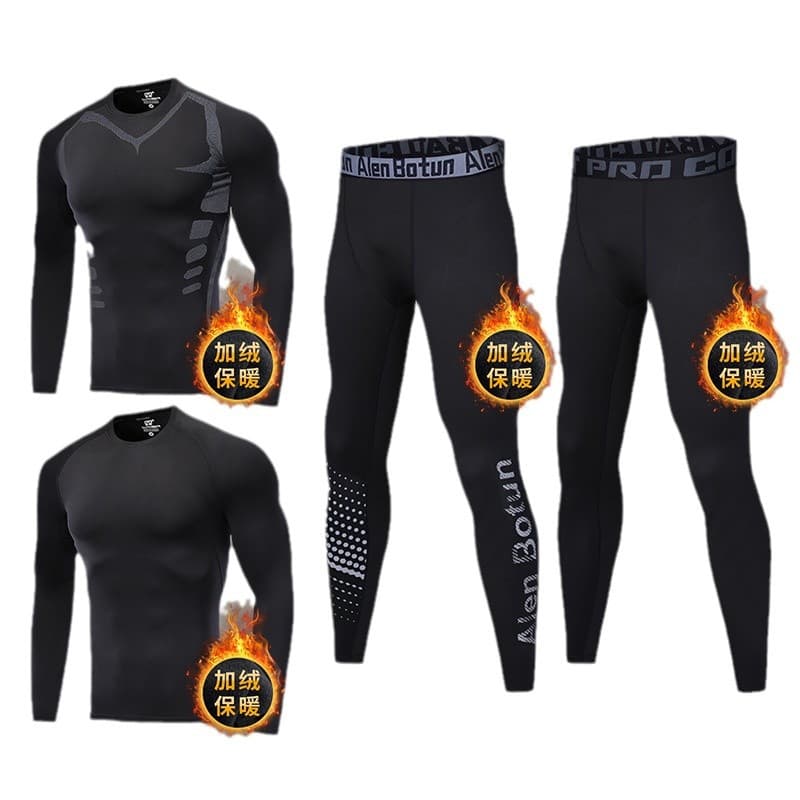 Quick dry demi-season warm basketball long-sleeve, winter base sports suit for gym, tight, for running 5