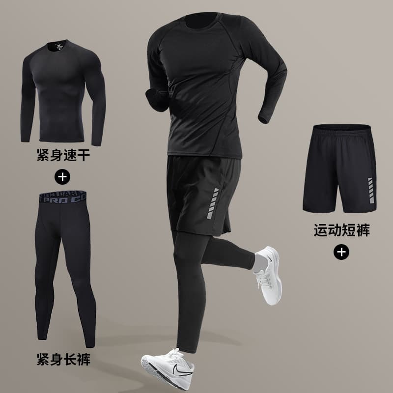 Quick dry demi-season warm basketball long-sleeve, winter base sports suit for gym, tight, for running