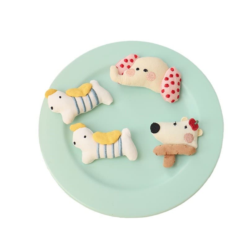 Cloth, cute brooch, hair accessory, hairgrip, accessories, with little bears, DIY 5