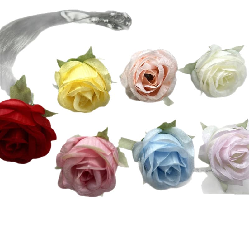 Simulated flower head wedding rose home decoration diy handmade hairpin headdress production decoration 5