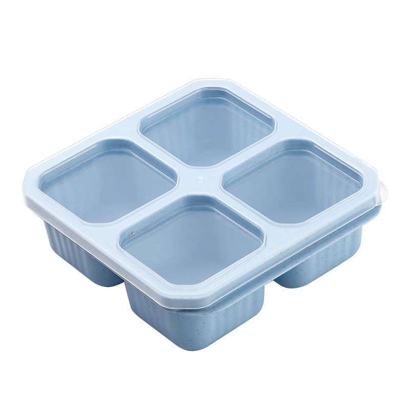 Cross -border wheat straw split snack box snack box children's four -grid snack disk dry fruit box fresh lunch box 5