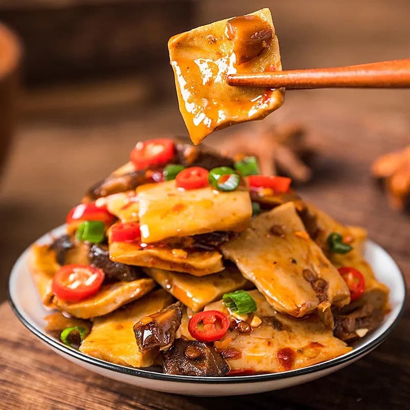 Dried mushroom tofu dried tofu is the office of casual spicy snacks to relieve small packaging snacks food whole box wholesale 2
