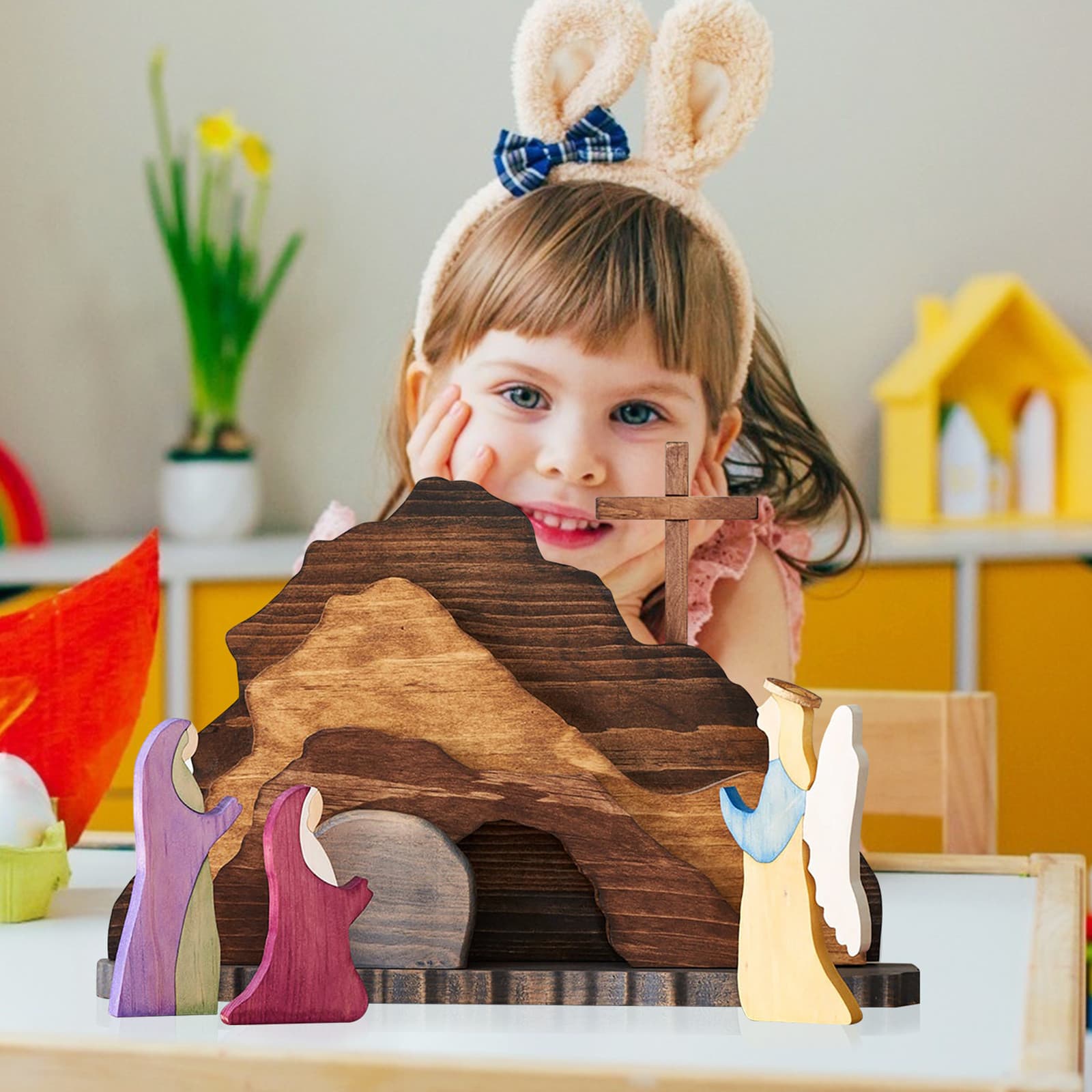 Wooden Easter Scene Decoration 3