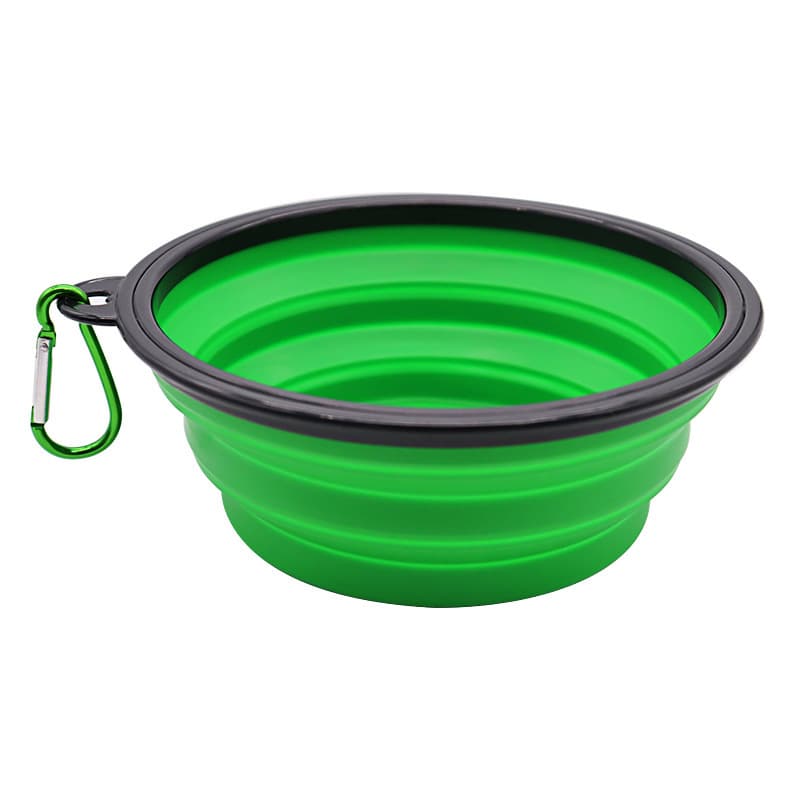 Pet folding bowl silicone outdoor portable cat bowl dog rice bowl drinking water feeding basin multi-functional portable folding 5