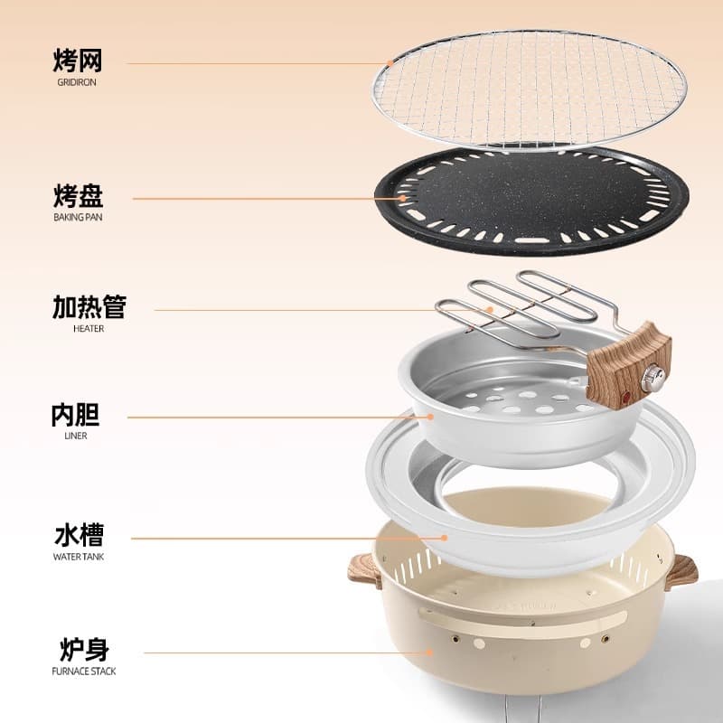 Strictly selected electric barbecue stove for making tea around the stove, electric carbon dual-purpose appliance, electric barbecue stove, household barbecue stove 2